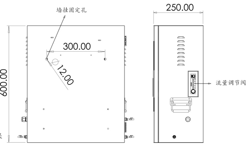 二次供水在线监测设备侧视图