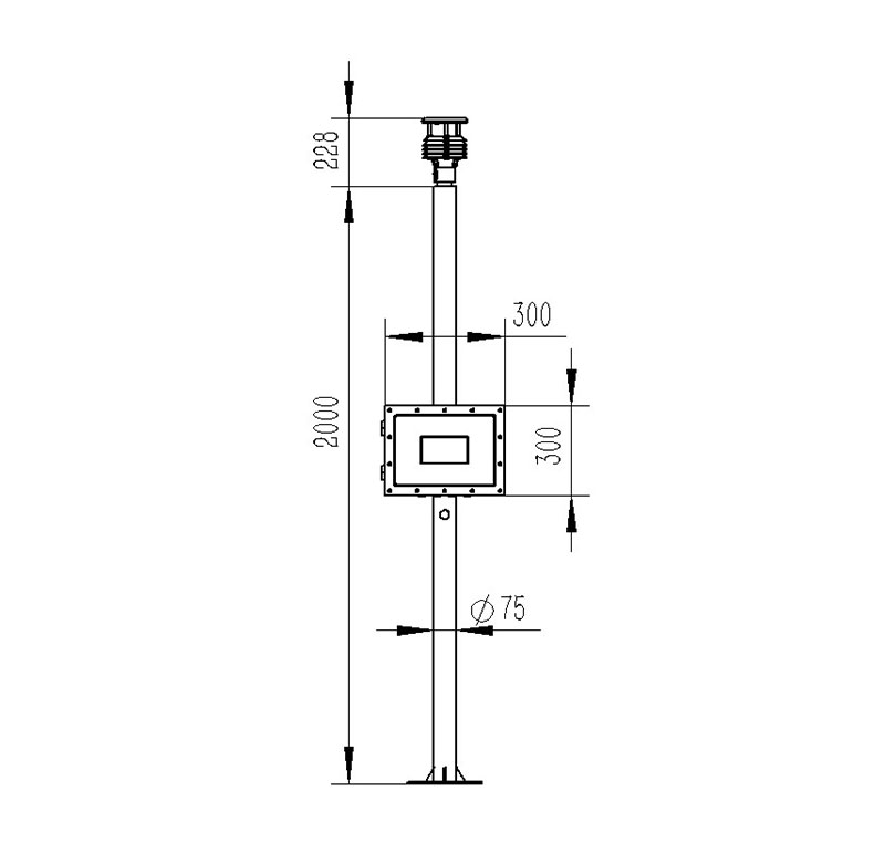 Product Dimensions of Explosion-proof Weather Station with LCD Screen