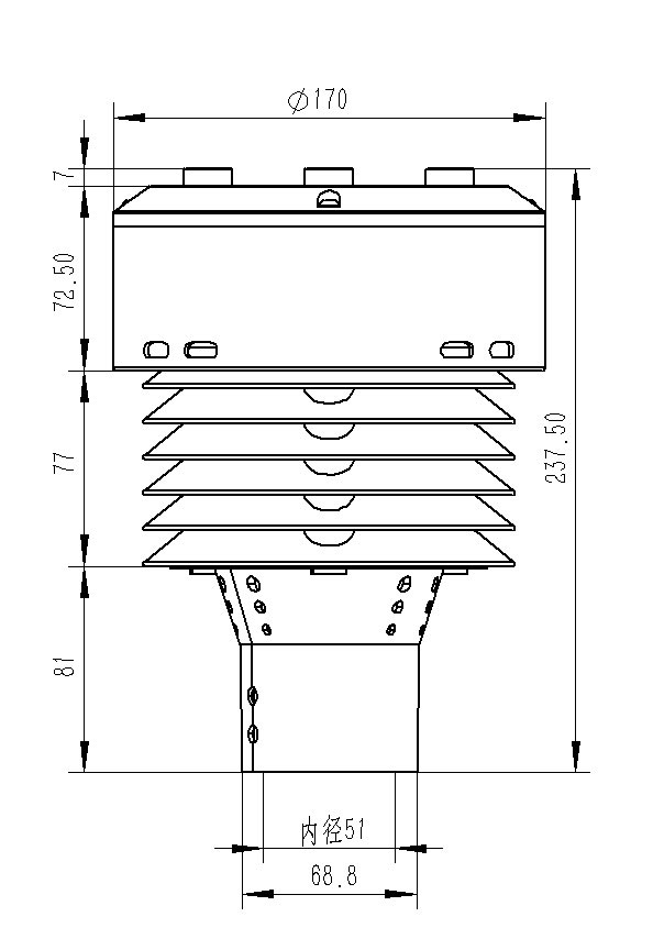 Product Dimensions of Negative Ion Sensor