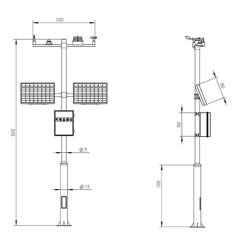 Product Dimensions of Eleven Elements Weather Station