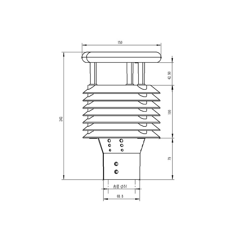 Multiparameter Weather Sensor product size chart