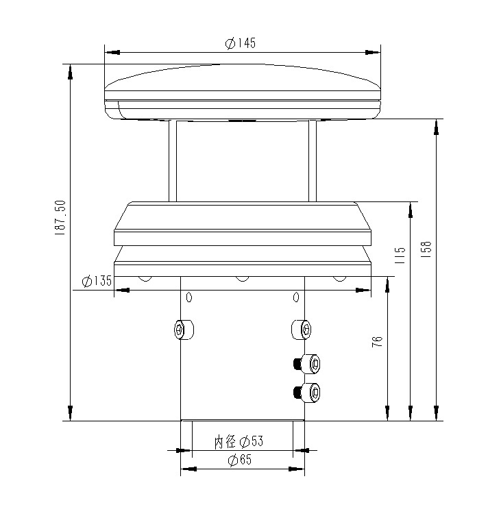 Piezoelectric rain gauge product size chart