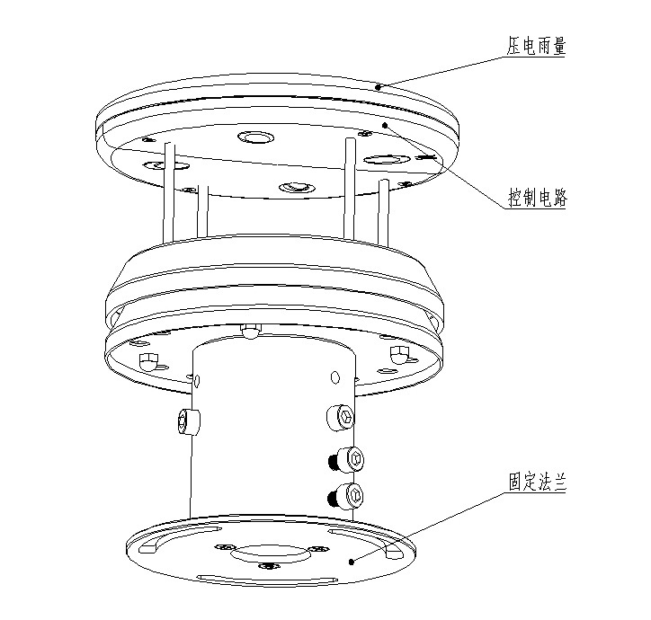 Piezoelectric rain gauge product structure diagram