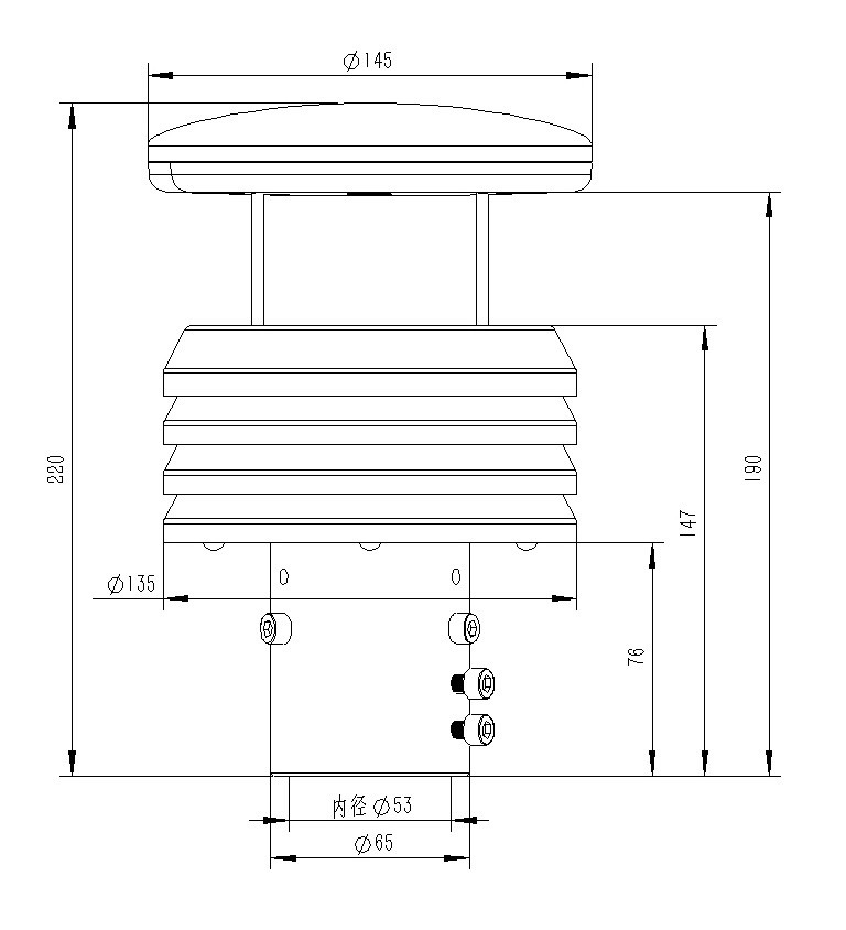 Five elements micro meteorological instrument product size chart