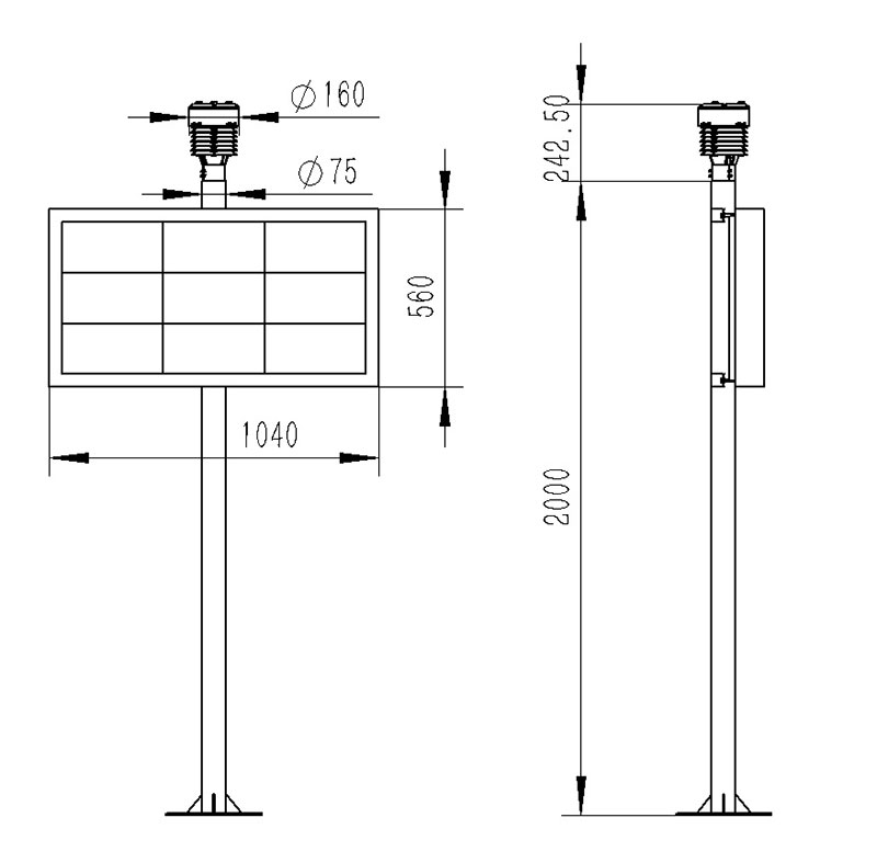 Air quality monitor product size chart