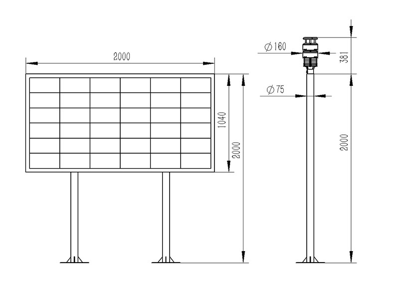 Negative oxygen ion monitoring station product size chart