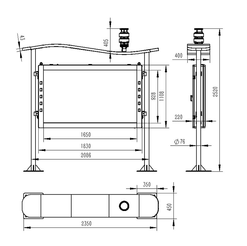 Negative oxygen ion monitoring system product size chart