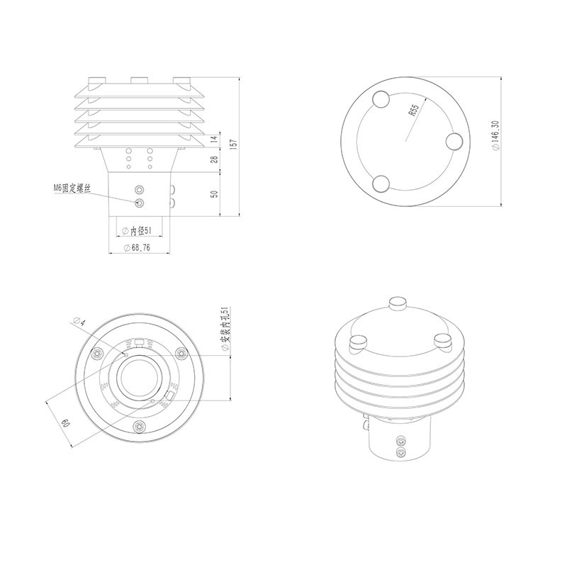 Sulfur dioxide sensor product size chart